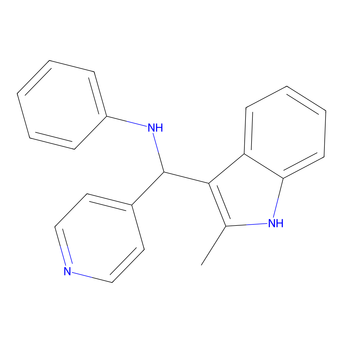 N-[(2-methyl-1H-indol-3-yl)(pyridin-4-yl)methyl]aniline molecular structure, CAS 622796-81-0