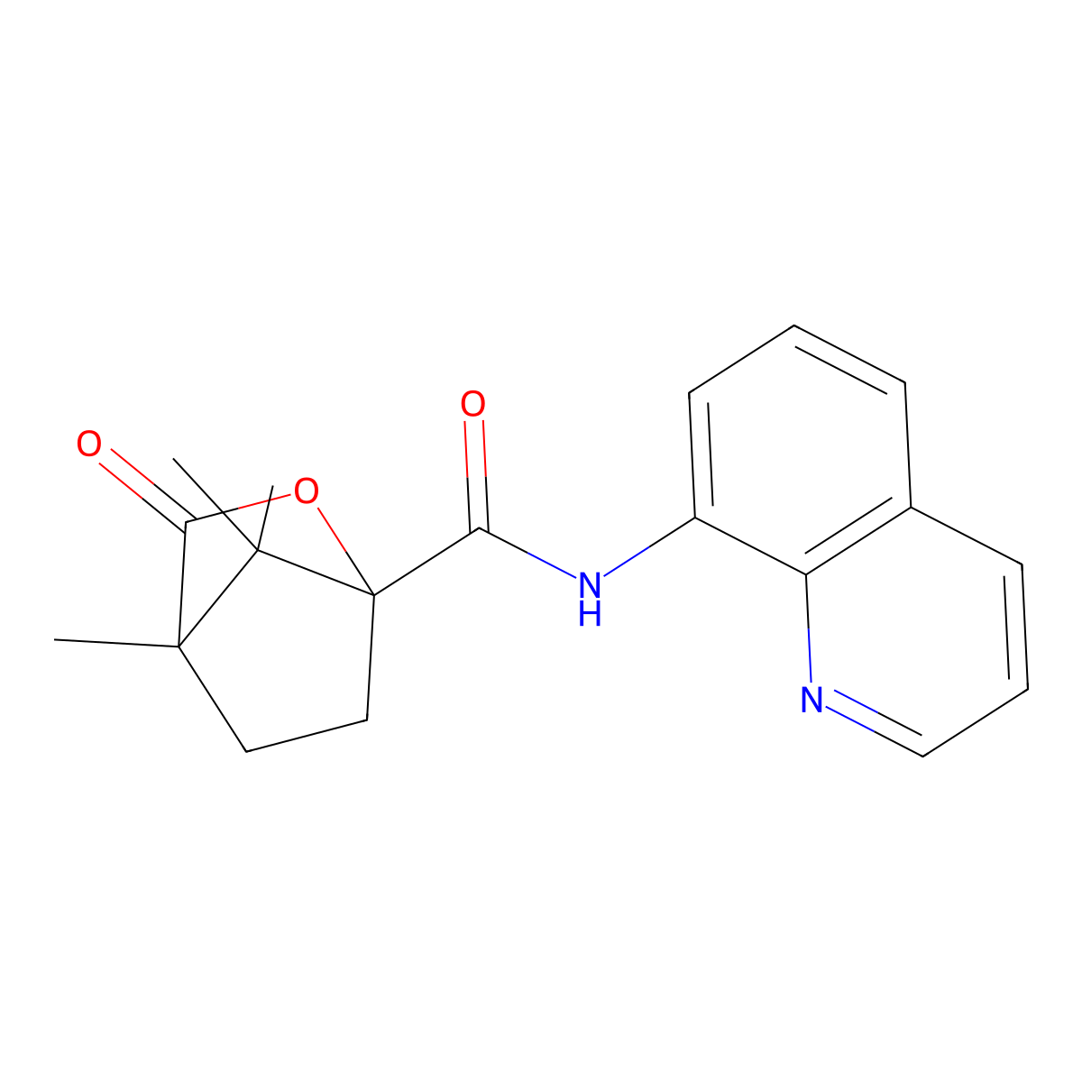 4,7,7-trimethyl-3-oxo-N-(quinolin-8-yl)-2-oxabicyclo[2.2.1]heptane-1-carboxamide molecular structure, CAS 622797-60-8