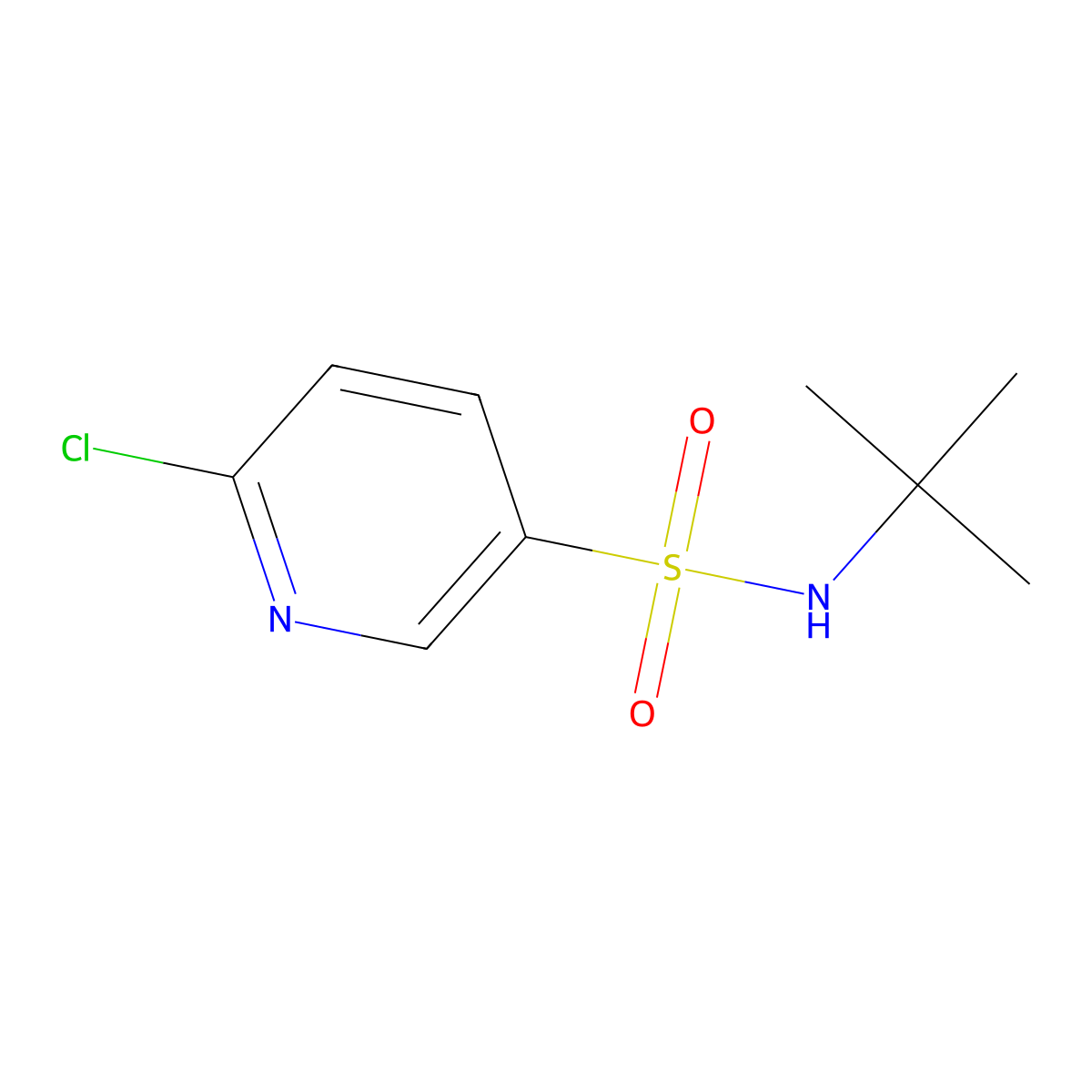 N-tert-butyl-6-chloropyridine-3-sulfonamide molecular structure, CAS 622797-98-2