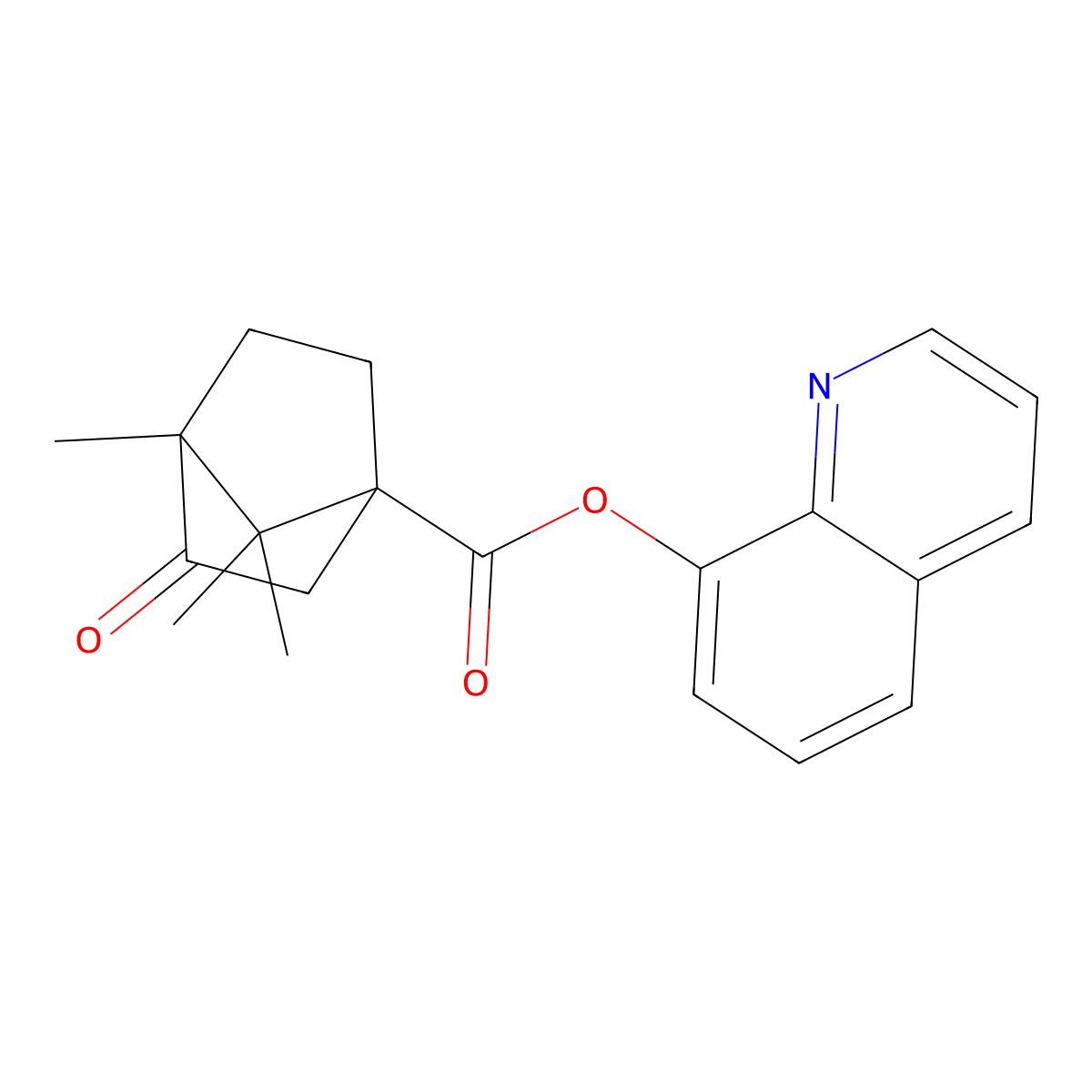 8-Quinolyl 4,7,7-trimethyl-3-oxobicyclo[2.2.1]heptanecarboxylate molecular structure, CAS 622799-21-7