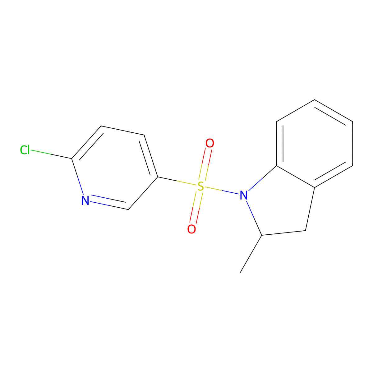 1-(6-Chloropyridin-3-yl)sulfonyl-2-methyl-2,3-dihydroindole molecular structure, CAS 622799-32-0