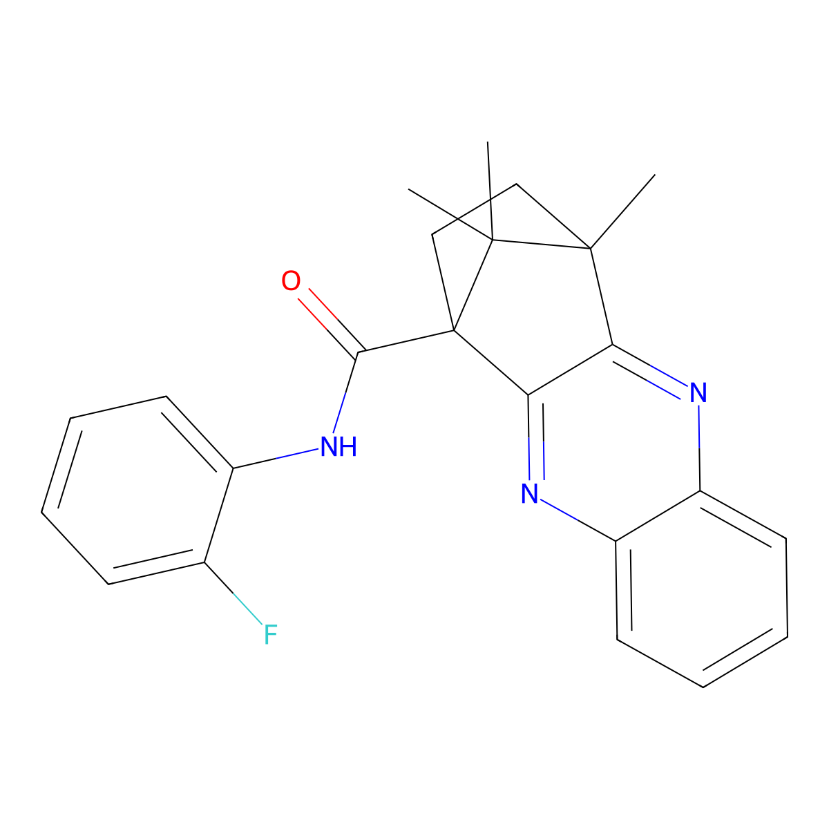 N-(2-fluorophenyl)-4,11,11-trimethyl-3,4-dihydro-1,4-methanophenazine-1(2H)-carboxamide molecular structure, CAS 622799-94-4