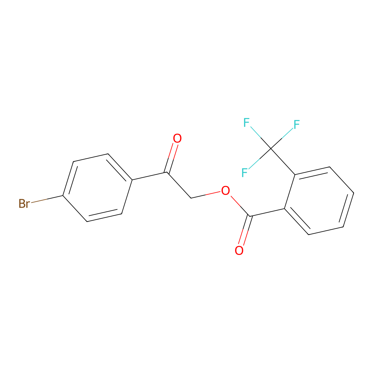 2-(4-Bromophenyl)-2-oxoethyl 2-(trifluoromethyl)benzoate molecular structure, CAS 6228-06-4