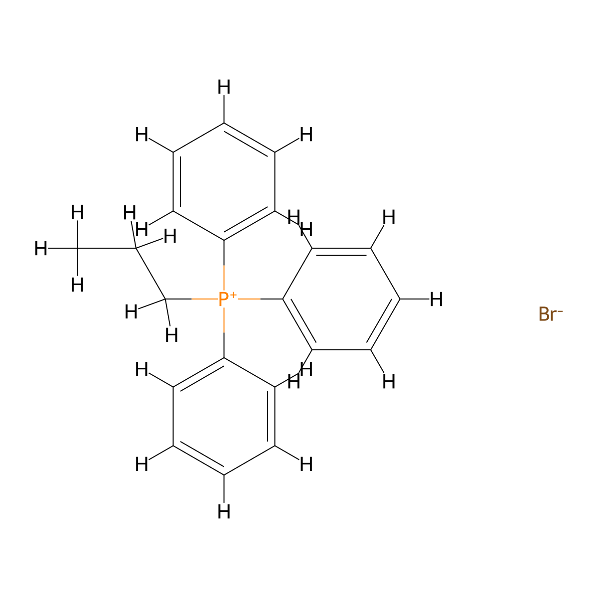 Propyltriphenylphosphonium bromide molecular structure, CAS 6228-47-3