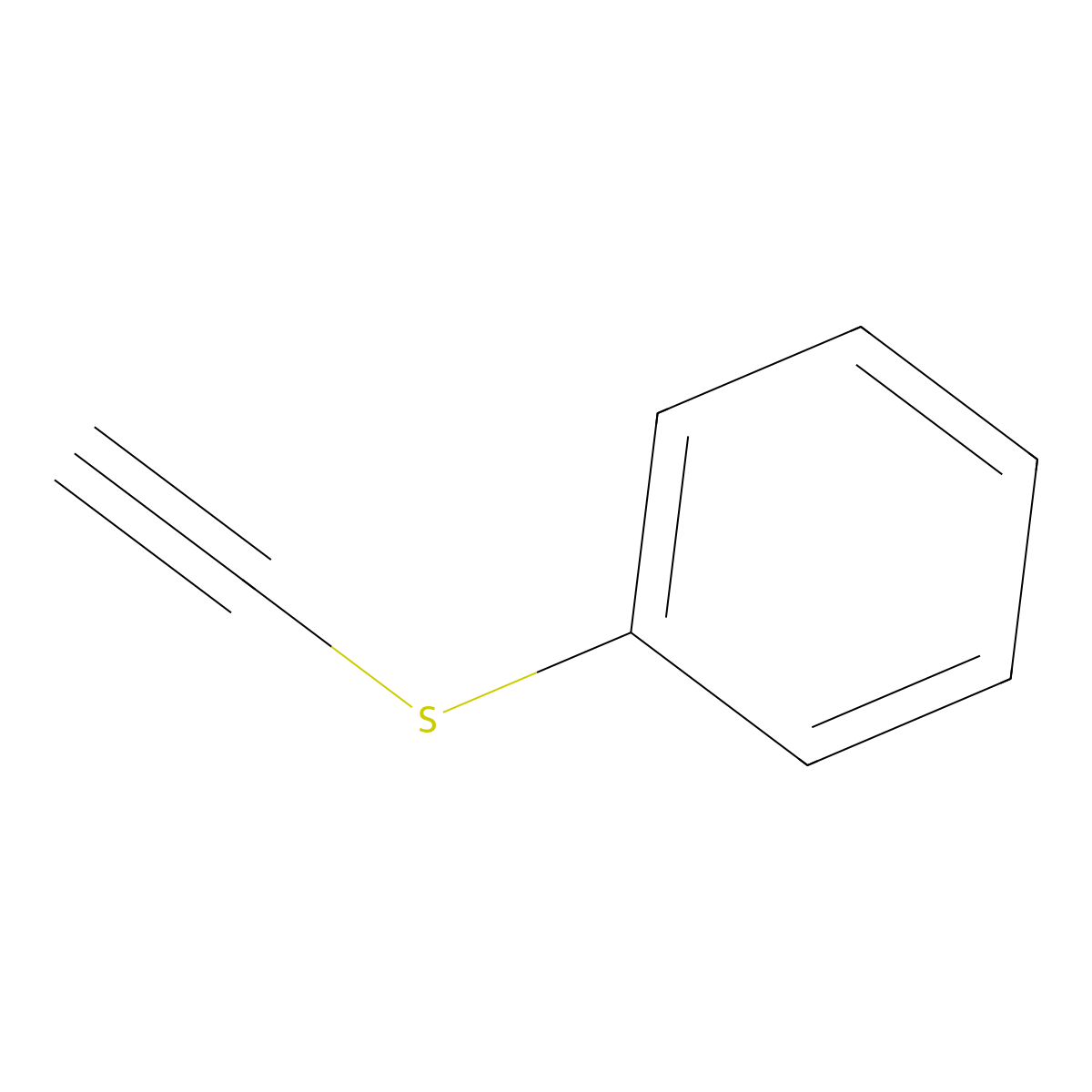 (Ethynylsulfanyl)benzene molecular structure, CAS 6228-98-4