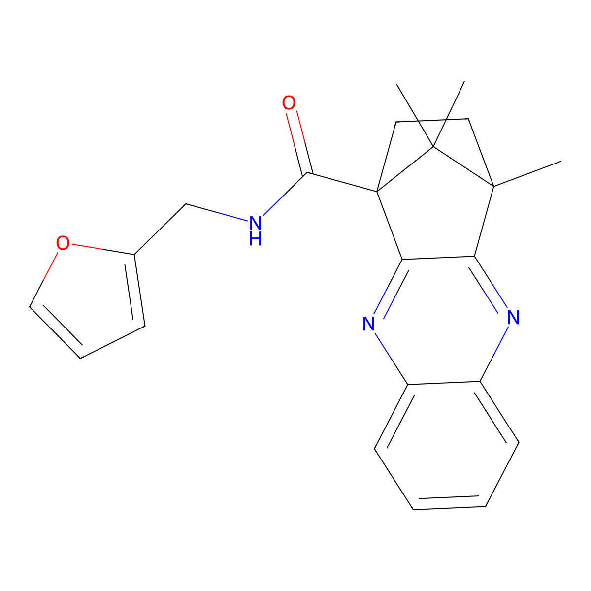 (1R,4S)-N-(furan-2-ylmethyl)-4,11,11-trimethyl-1,2,3,4-tetrahydro-1,4-methanophenazine-1-carboxamide molecular structure, CAS 622800-21-9