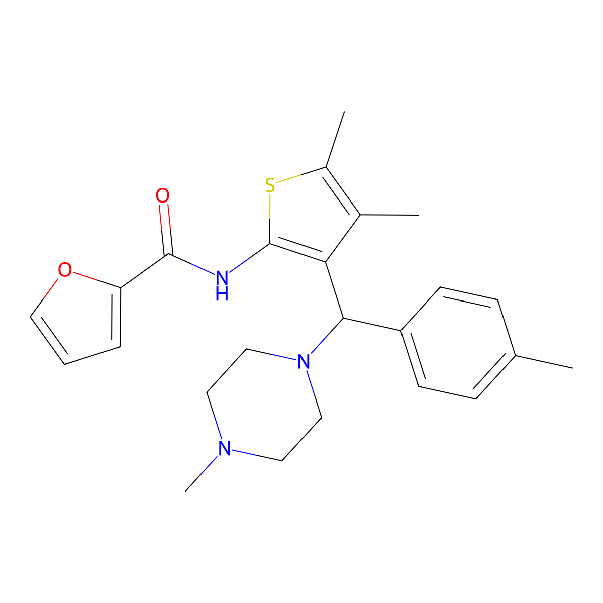 N-{4,5-Dimethyl-3-[(4-methylphenyl)(4-methylpiperazin-1-YL)methyl]thiophen-2-YL}furan-2-carboxamide molecular structure, CAS 622800-43-5