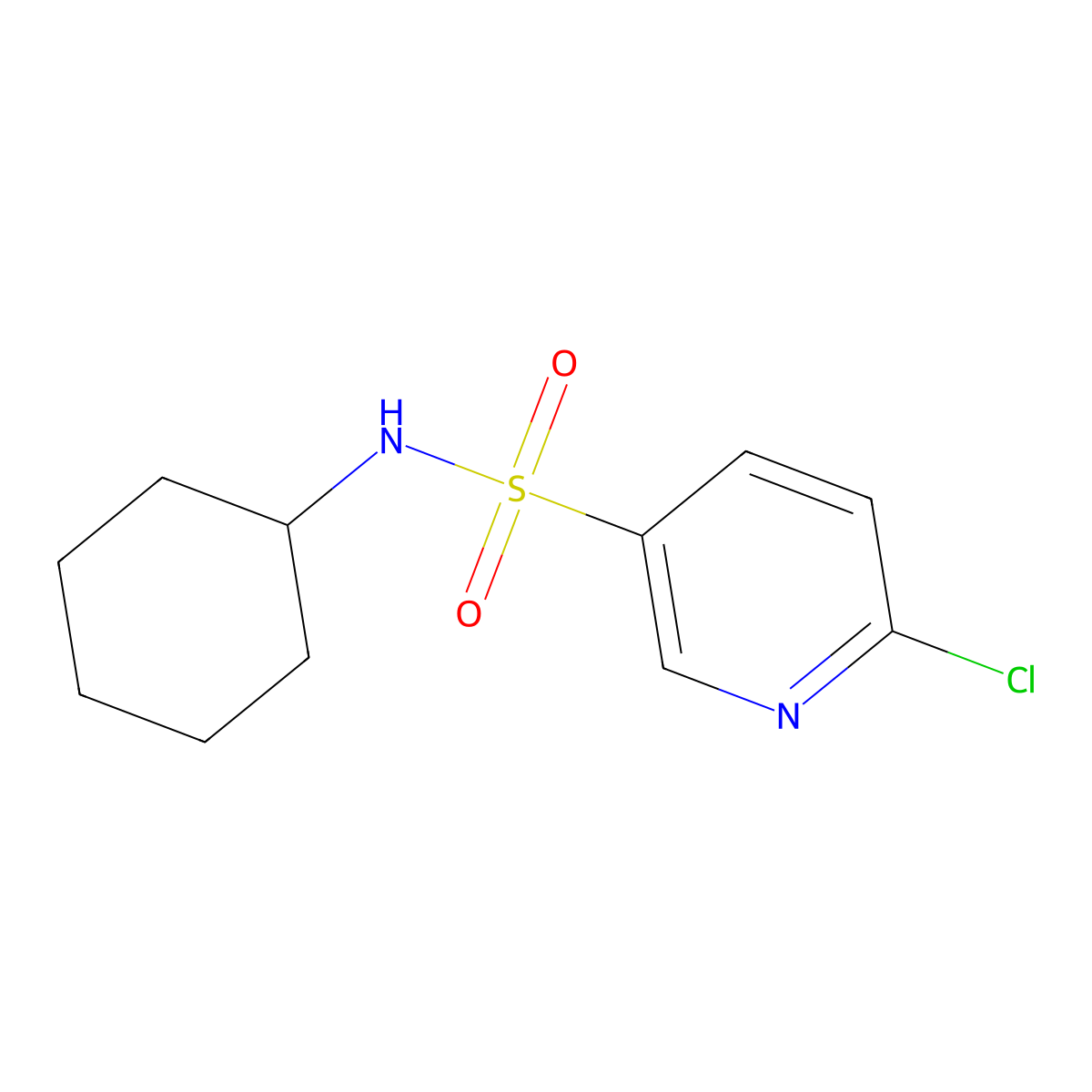 6-chloro-N-cyclohexylpyridine-3-sulfonamide molecular structure, CAS 622800-46-8