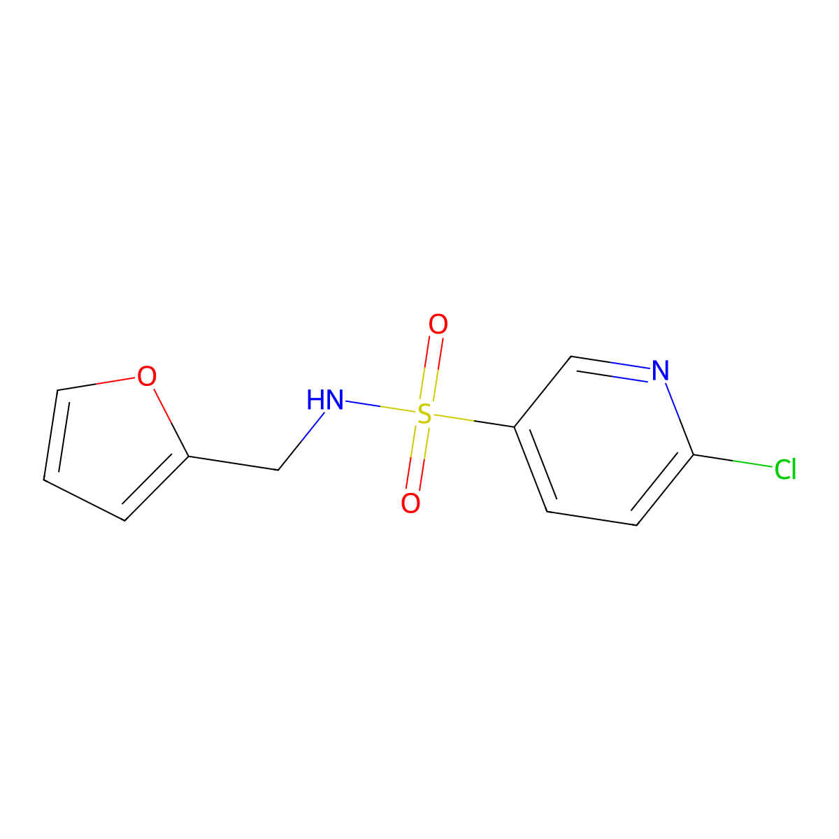 6-chloro-N-(furan-2-ylmethyl)pyridine-3-sulfonamide molecular structure, CAS 622803-44-5