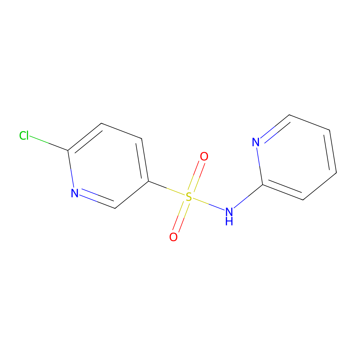 6-chloro-N-(pyridin-2-yl)pyridine-3-sulfonamide molecular structure, CAS 622803-93-4
