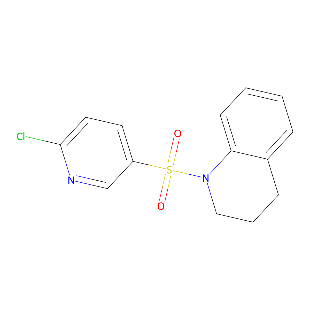 1-(6-chloropyridin-3-yl)sulfonyl-3,4-dihydro-2H-quinoline molecular structure, CAS 622804-14-2