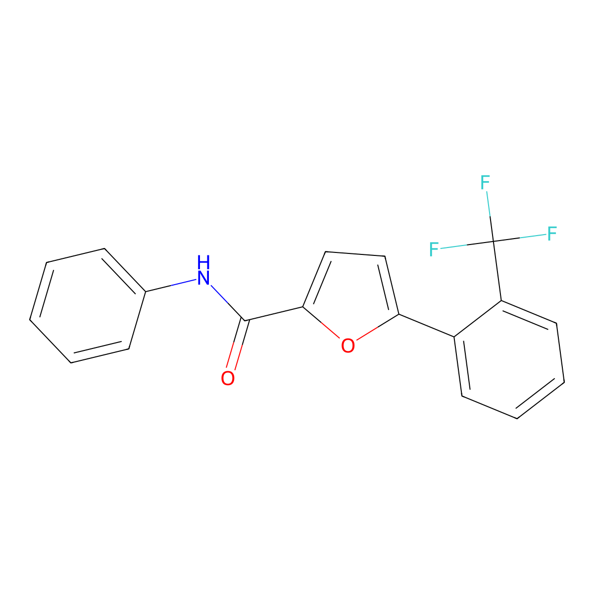 N-Phenyl-5-(2-(trifluoromethyl)phenyl)-2-furamide molecular structure, CAS 622804-75-5
