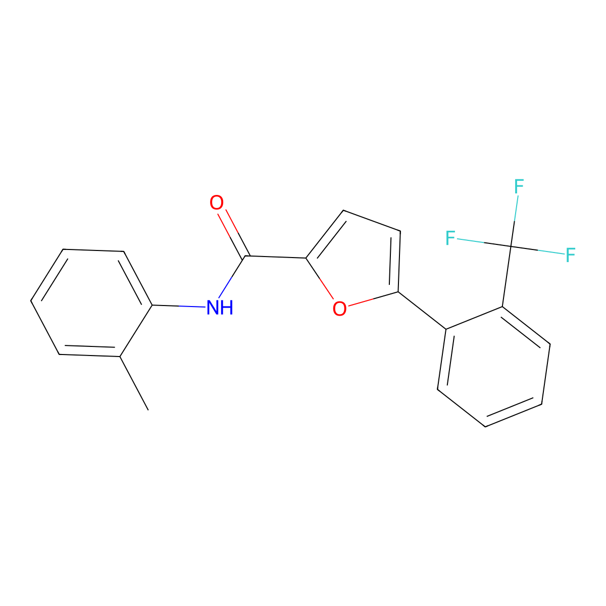 N-(2-methylphenyl)-5-[2-(trifluoromethyl)phenyl]furan-2-carboxamide molecular structure, CAS 622804-96-0