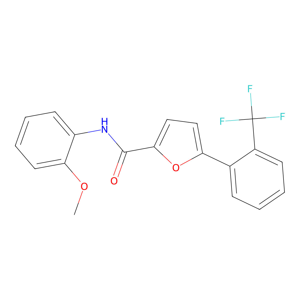 N-(2-Methoxyphenyl)-5-(2-(trifluoromethyl)phenyl)-2-furamide molecular structure, CAS 622805-19-0