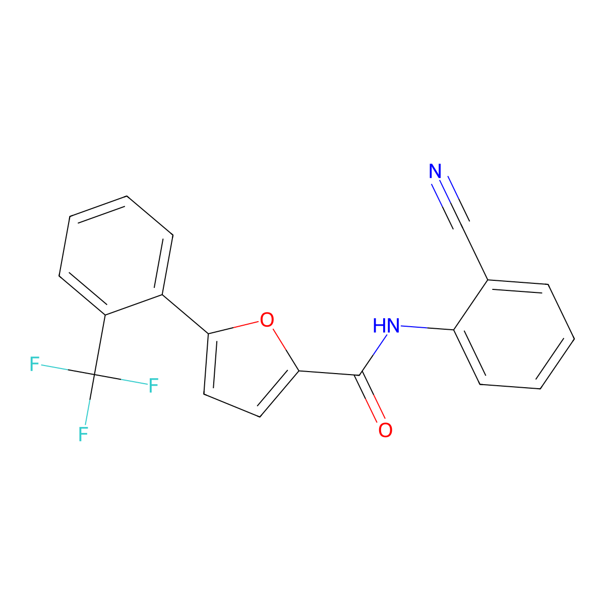 N-(2-cyanophenyl)-5-[2-(trifluoromethyl)phenyl]furan-2-carboxamide molecular structure, CAS 622805-83-8