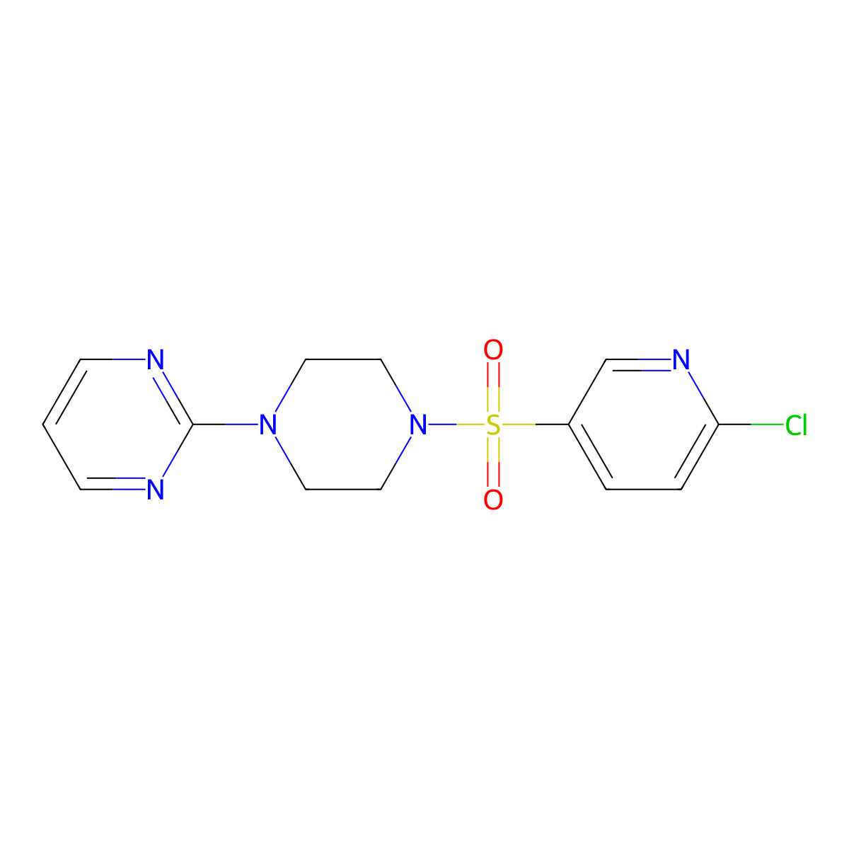 2-{4-[(6-Chloro-3-pyridinyl)sulfonyl]-1-piperazinyl}pyrimidine molecular structure, CAS 622806-58-0