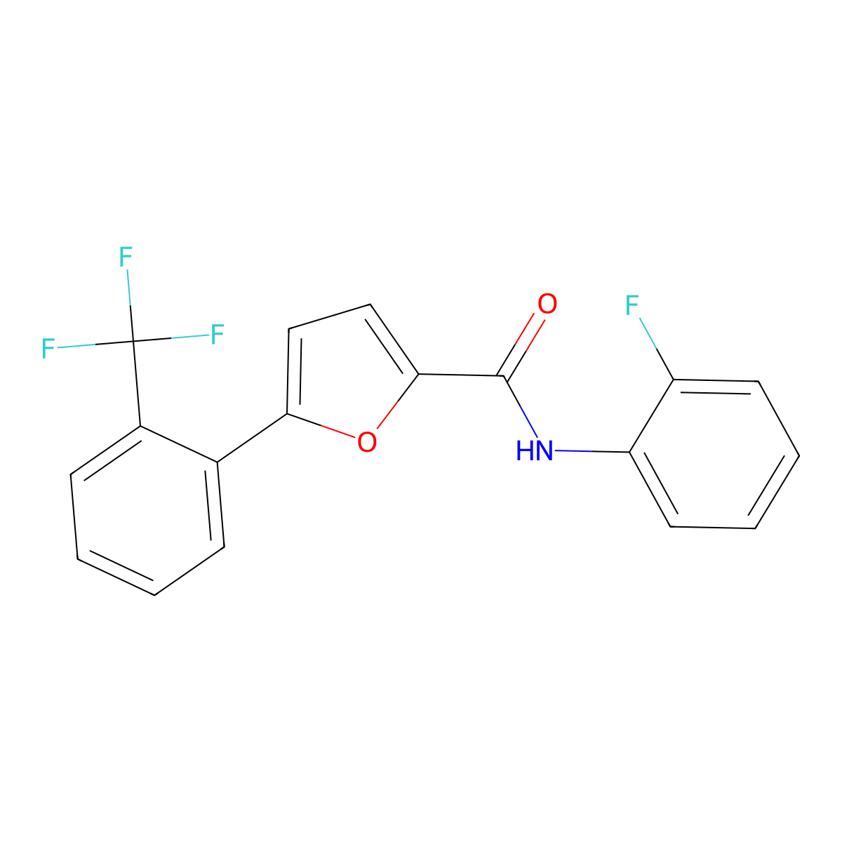 N-(2-fluorophenyl)-5-[2-(trifluoromethyl)phenyl]furan-2-carboxamide molecular structure, CAS 622806-87-5