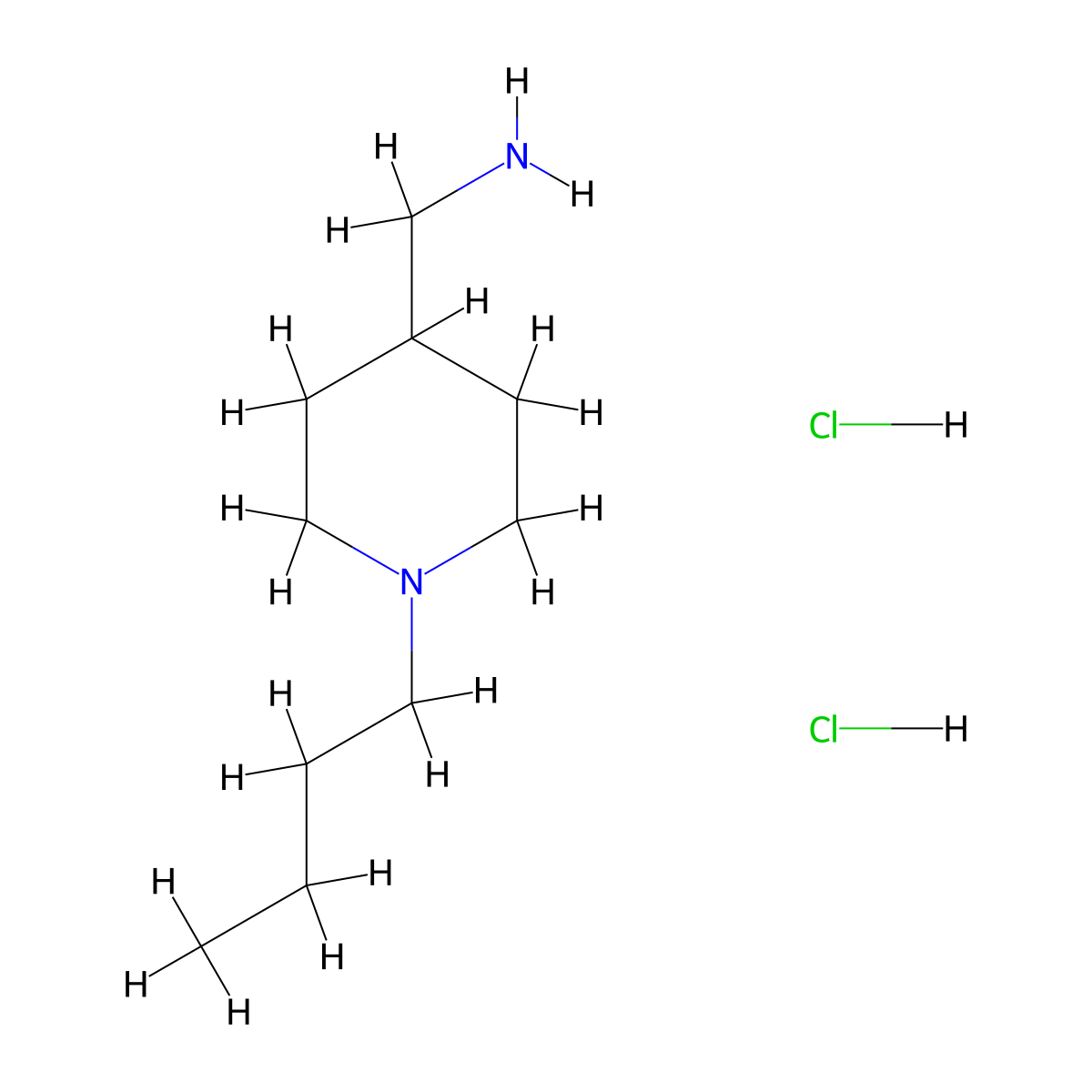 (1-Butylpiperidin-4-YL)methanamine dihydrochloride molecular structure, CAS 62281-15-6