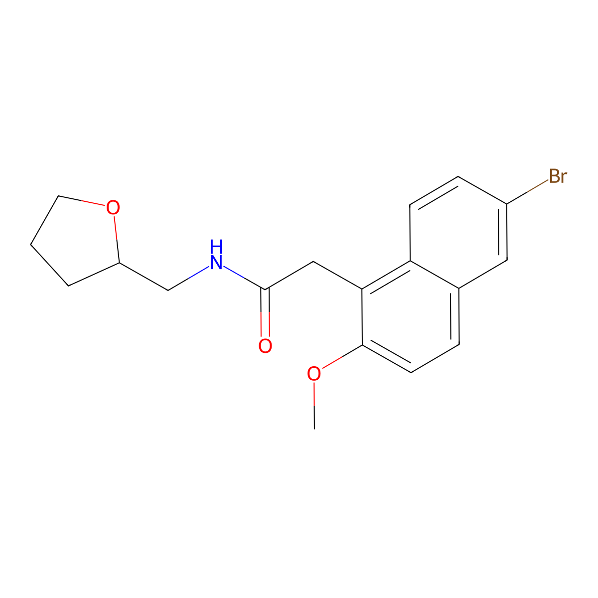 2-(6-bromo-2-methoxy-1-naphthyl)-N-(tetrahydro-2-furanylmethyl)acetamide molecular structure, CAS 622812-14-0