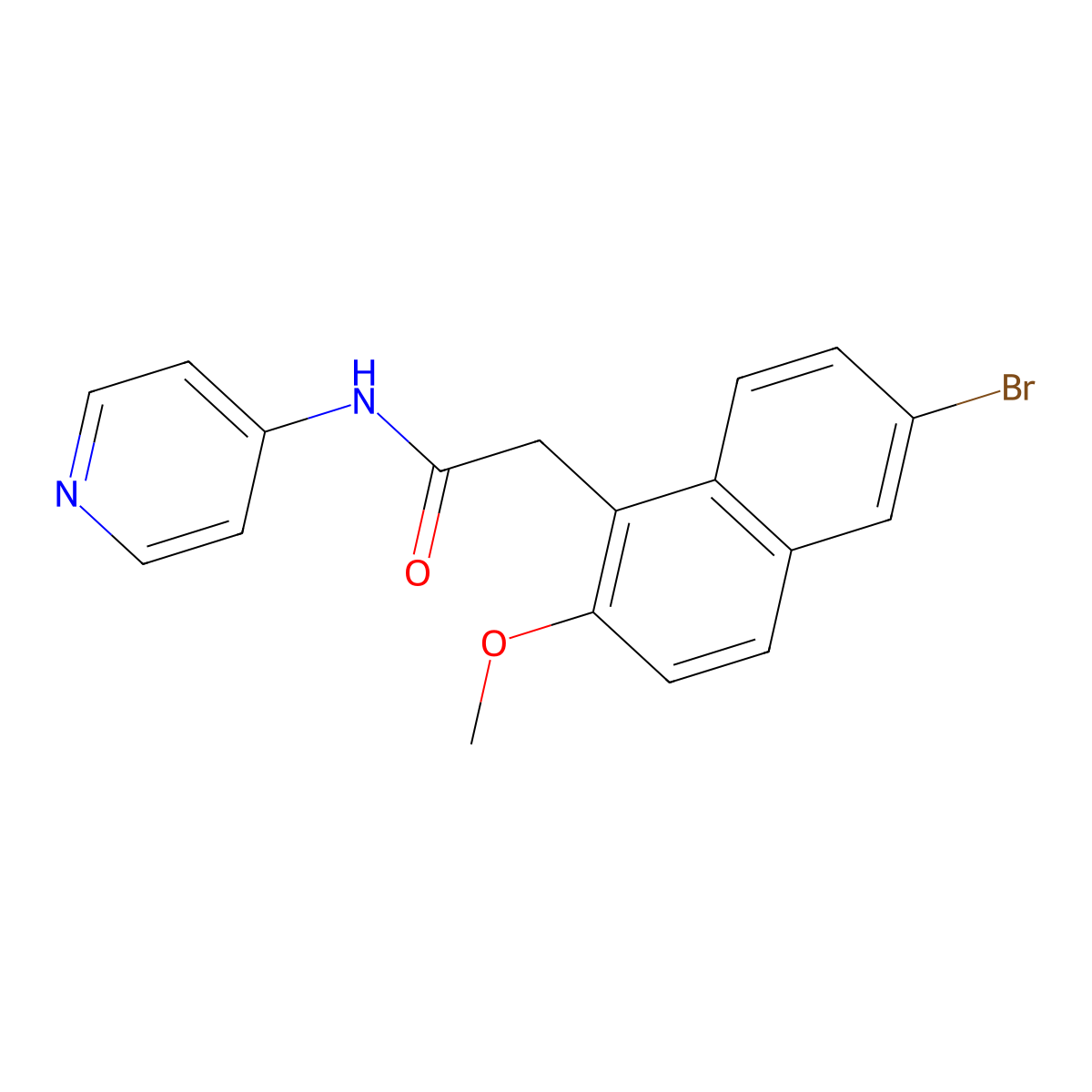 2-(6-bromo-2-methoxynaphthyl)-N-(4-pyridyl)acetamide molecular structure, CAS 622812-28-6