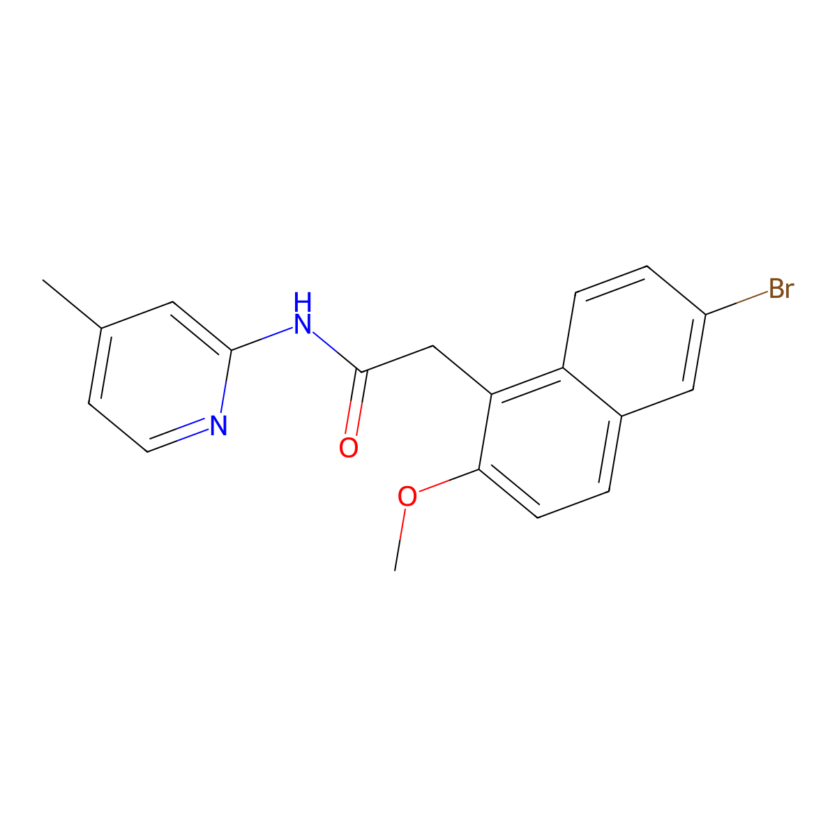 2-(6-bromo-2-methoxynaphthalen-1-yl)-N-(4-methylpyridin-2-yl)acetamide molecular structure, CAS 622812-91-3