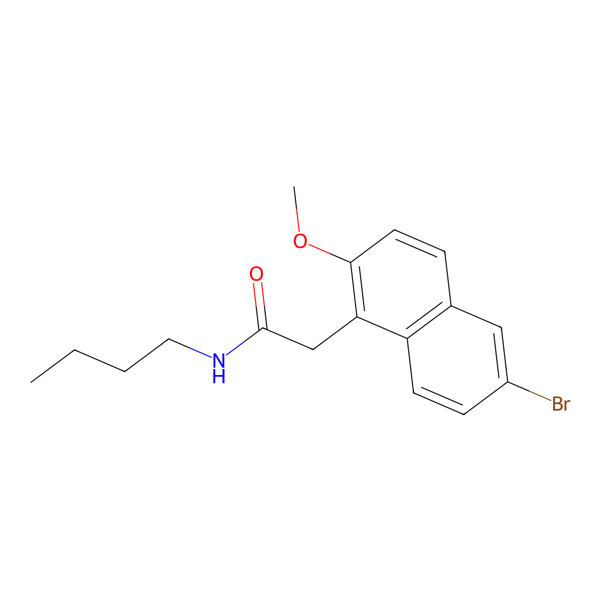 2-(6-bromo-2-methoxynaphthalen-1-yl)-N-butylacetamide molecular structure, CAS 622814-04-4