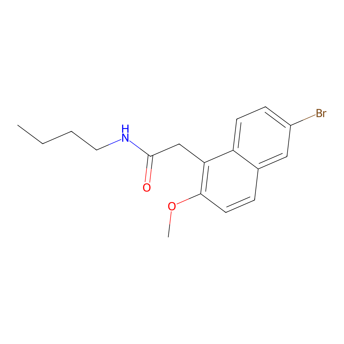 2-(6-bromo-2-methoxynaphthalen-1-yl)-N-butylacetamide molecular structure, CAS 622814-04-4