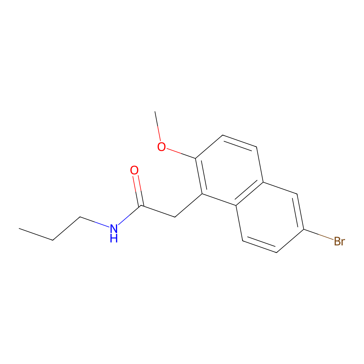 2-(6-bromo-2-methoxynaphthalen-1-yl)-N-propylacetamide molecular structure, CAS 622814-16-8