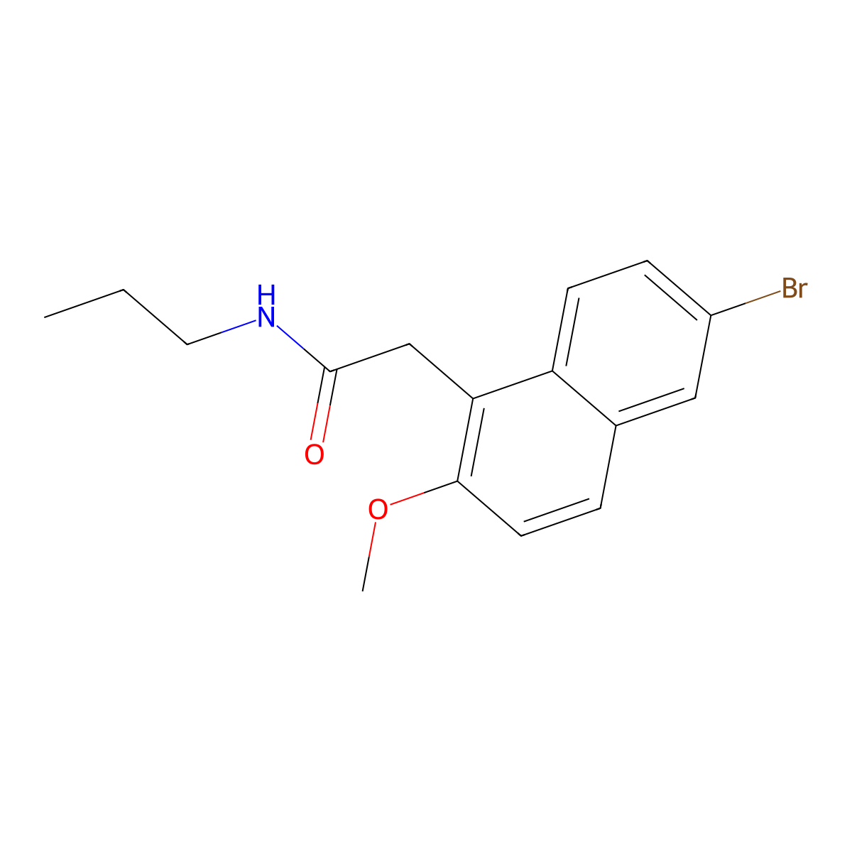 2-(6-bromo-2-methoxynaphthalen-1-yl)-N-propylacetamide molecular structure, CAS 622814-16-8