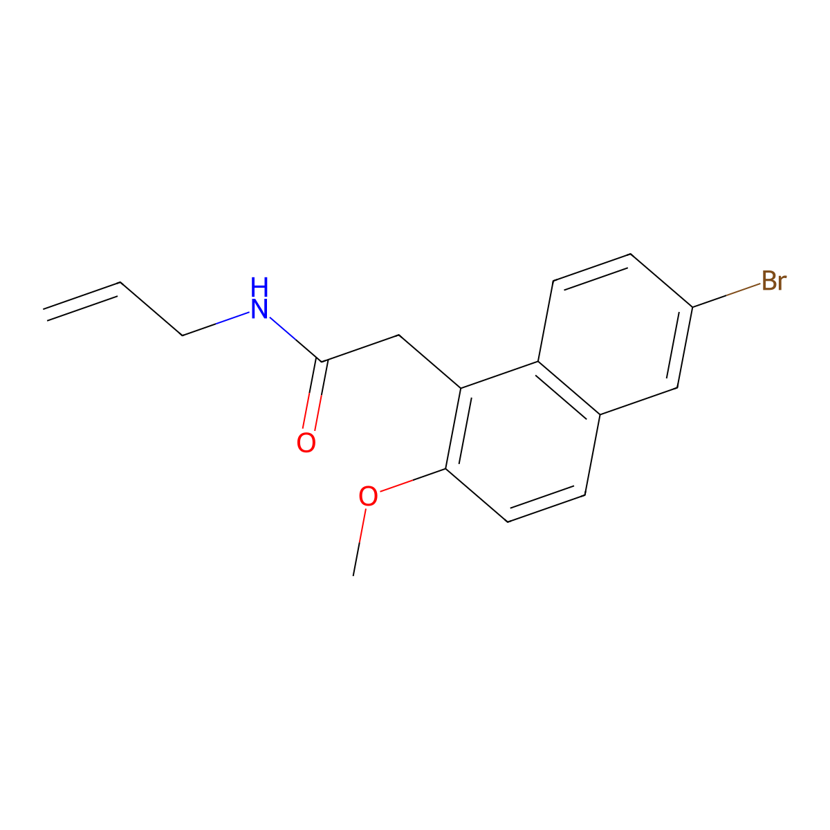 N-allyl-2-(6-bromo-2-methoxy-1-naphthyl)acetamide molecular structure, CAS 622814-29-3