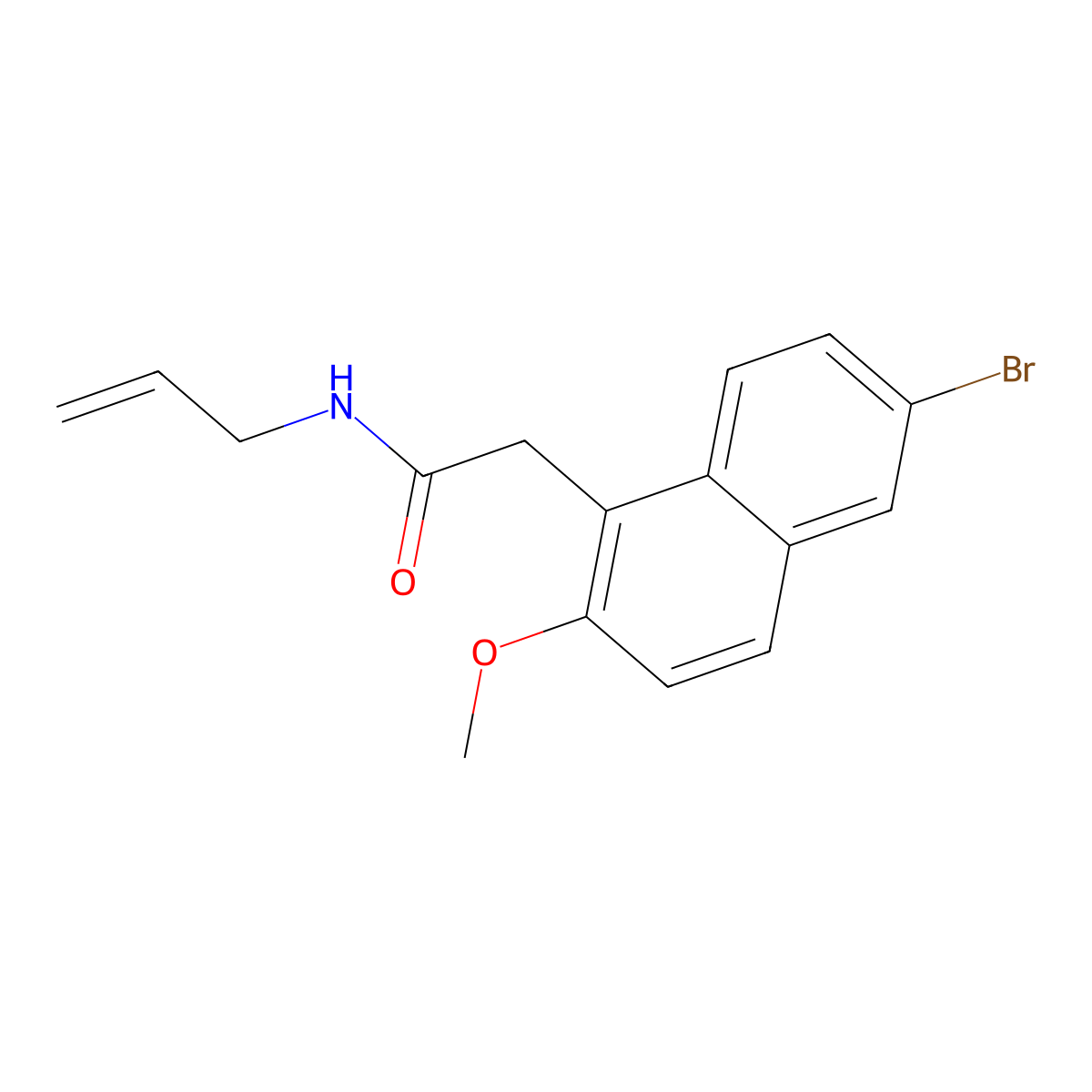 N-allyl-2-(6-bromo-2-methoxy-1-naphthyl)acetamide molecular structure, CAS 622814-29-3