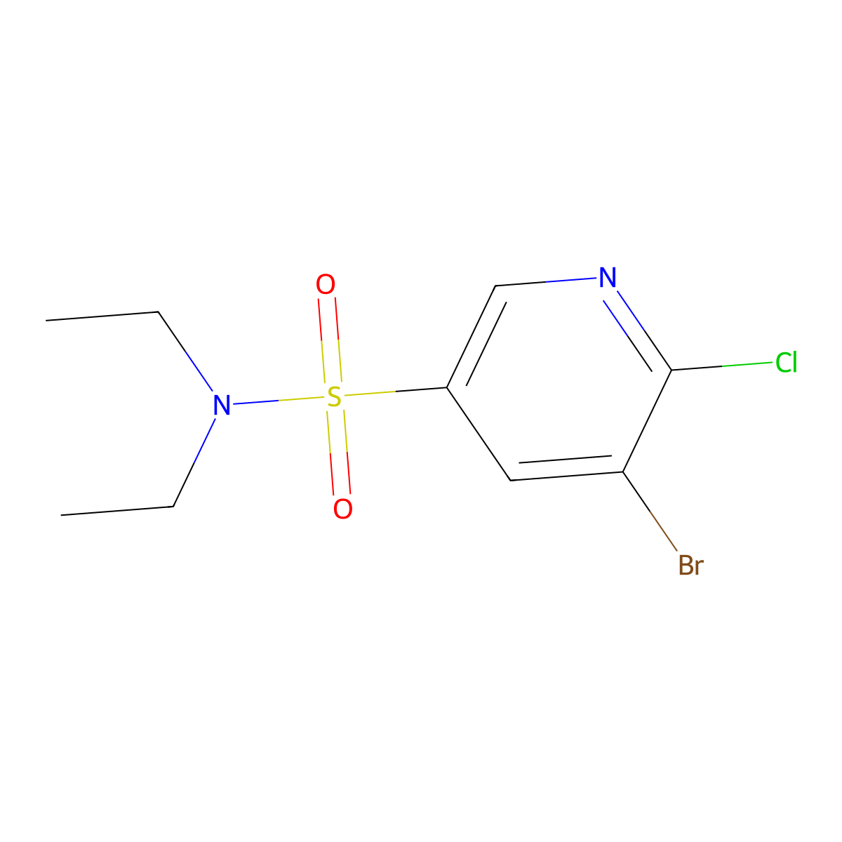 5-bromo-6-chloro-N,N-diethylpyridine-3-sulfonamide molecular structure, CAS 622815-46-7