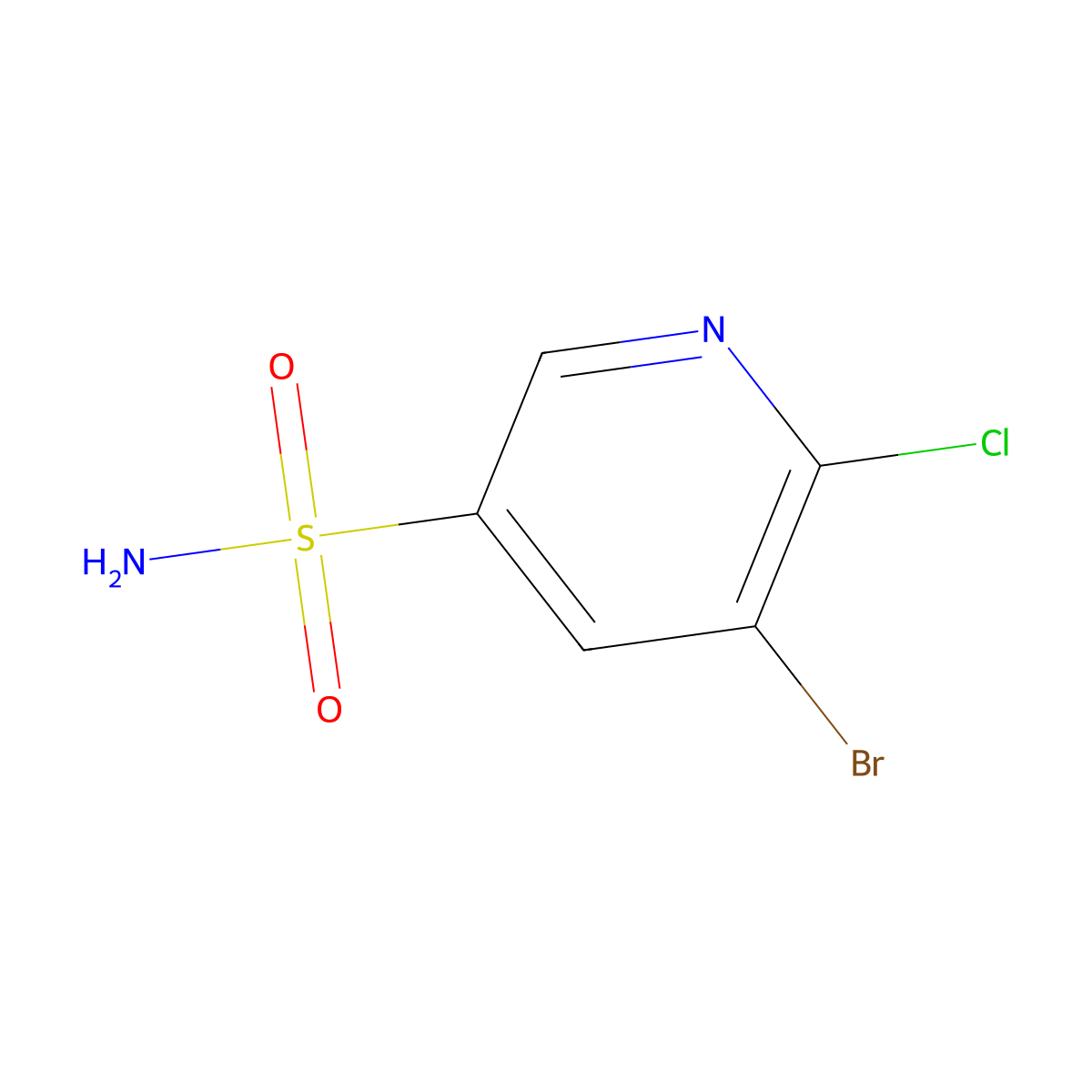 5-Bromo-6-chloropyridine-3-sulfonamide molecular structure, CAS 622815-58-1
