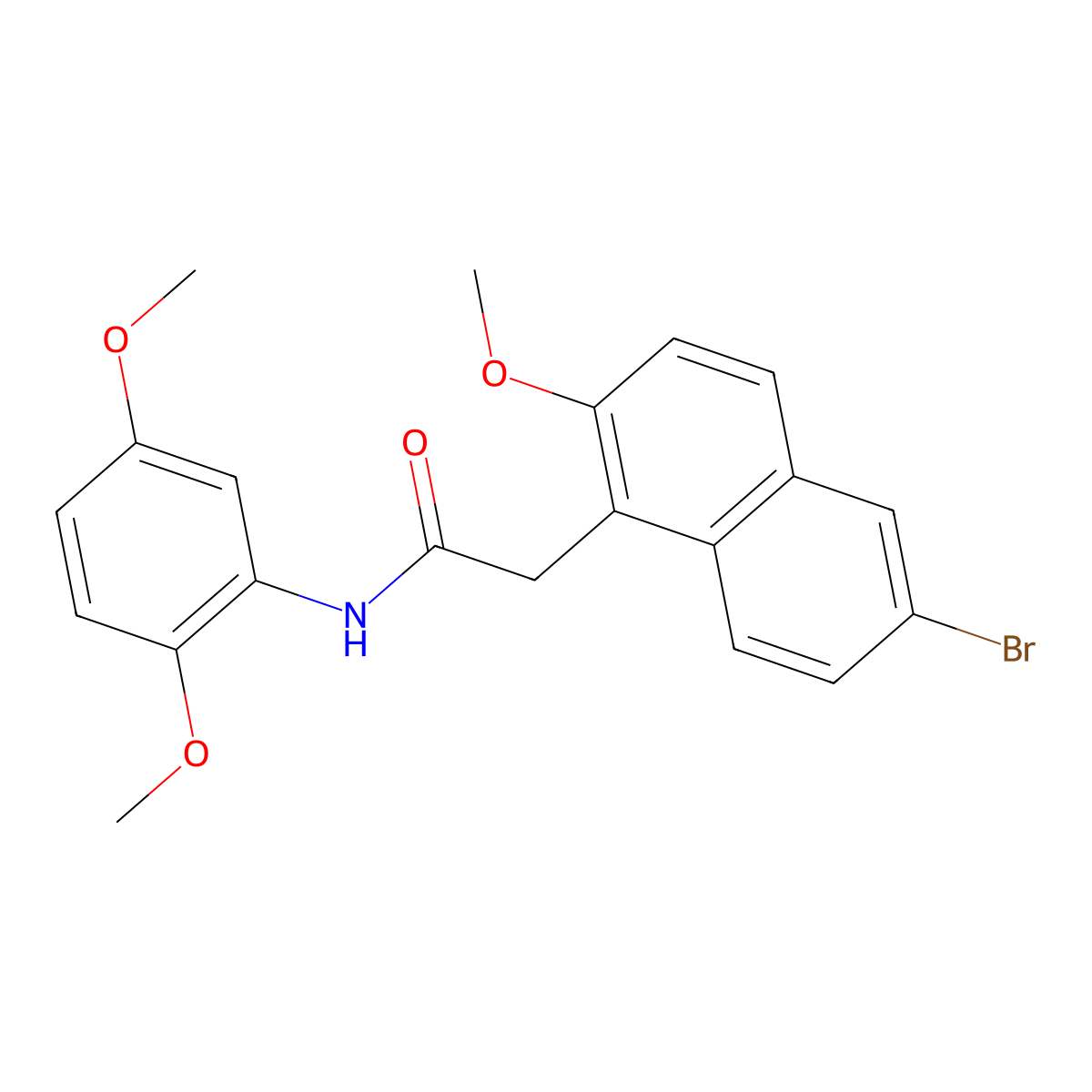 2-(6-bromo-2-methoxy-1-naphthyl)-N-(2,5-dimethoxyphenyl)acetamide molecular structure, CAS 622816-56-2