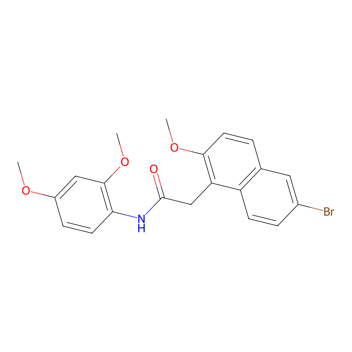 2-(6-bromo-2-methoxynaphthalen-1-yl)-N-(2,4-dimethoxyphenyl)acetamide molecular structure, CAS 622816-62-0