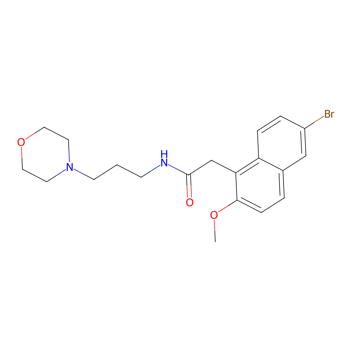 2-(6-bromo-2-methoxy-1-naphthyl)-N-[3-(4-morpholinyl)propyl]acetamide molecular structure, CAS 622816-98-2