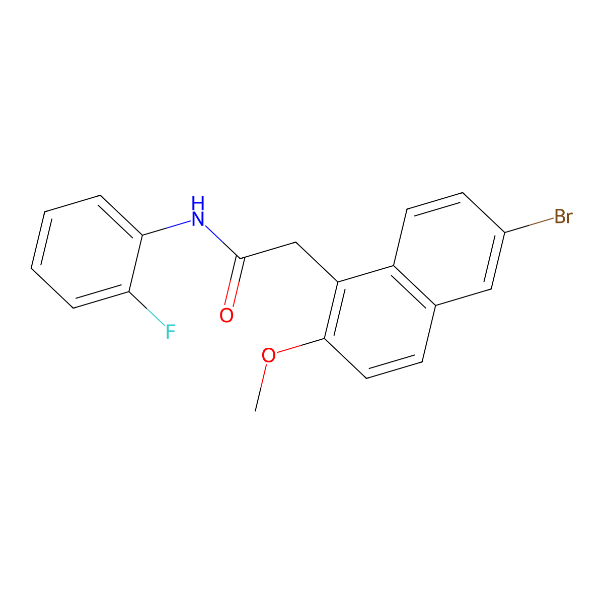 2-(6-bromo-2-methoxynaphthalen-1-yl)-N-(2-fluorophenyl)acetamide molecular structure, CAS 622817-46-3