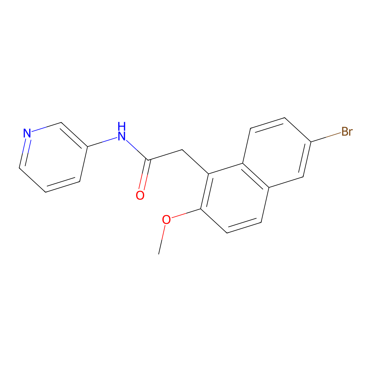 2-(6-bromo-2-methoxynaphthalen-1-yl)-N-pyridin-3-ylacetamide molecular structure, CAS 622817-52-1