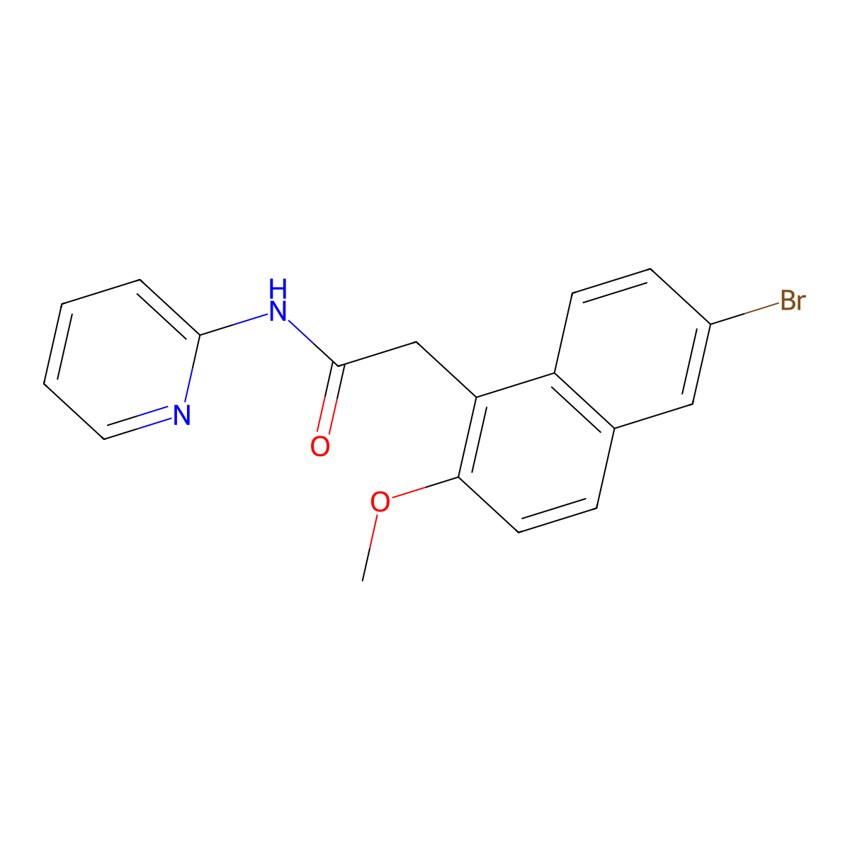 2-(6-bromo-2-methoxy-1-naphthyl)-N-(2-pyridinyl)acetamide molecular structure, CAS 622818-25-1
