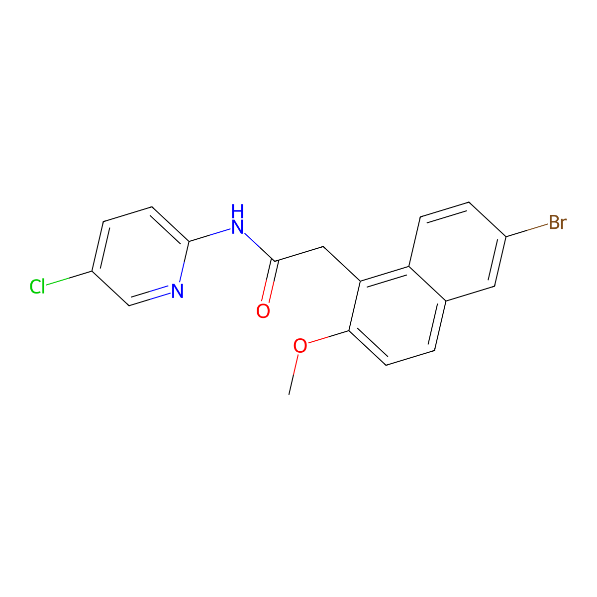 2-(6-bromo-2-methoxy-1-naphthyl)-N-(5-chloro-2-pyridinyl)acetamide molecular structure, CAS 622818-30-8