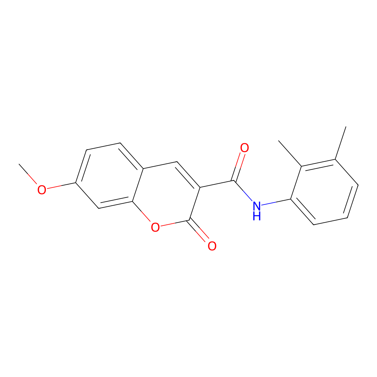 N-(2,3-dimethylphenyl)-7-methoxy-2-oxochromene-3-carboxamide molecular structure, CAS 622818-96-6
