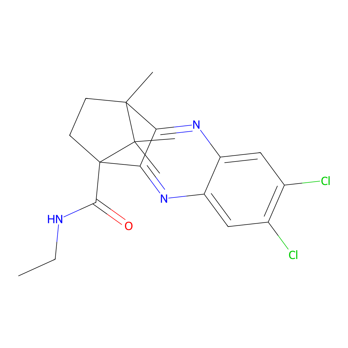 6,7-Dichloro-N-ethyl-12,15,15-trimethyl-3,10-diazatetracyclo[10.2.1.02,11.04,9]pentadeca-2,4,6,8,10-pentaene-1-carboxamide molecular structure, CAS 622819-28-7