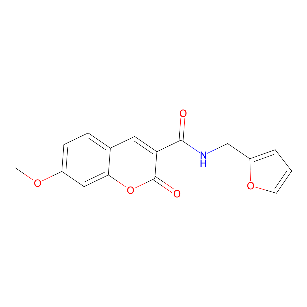 N-(furan-2-ylmethyl)-7-methoxy-2-oxochromene-3-carboxamide molecular structure, CAS 622819-86-7