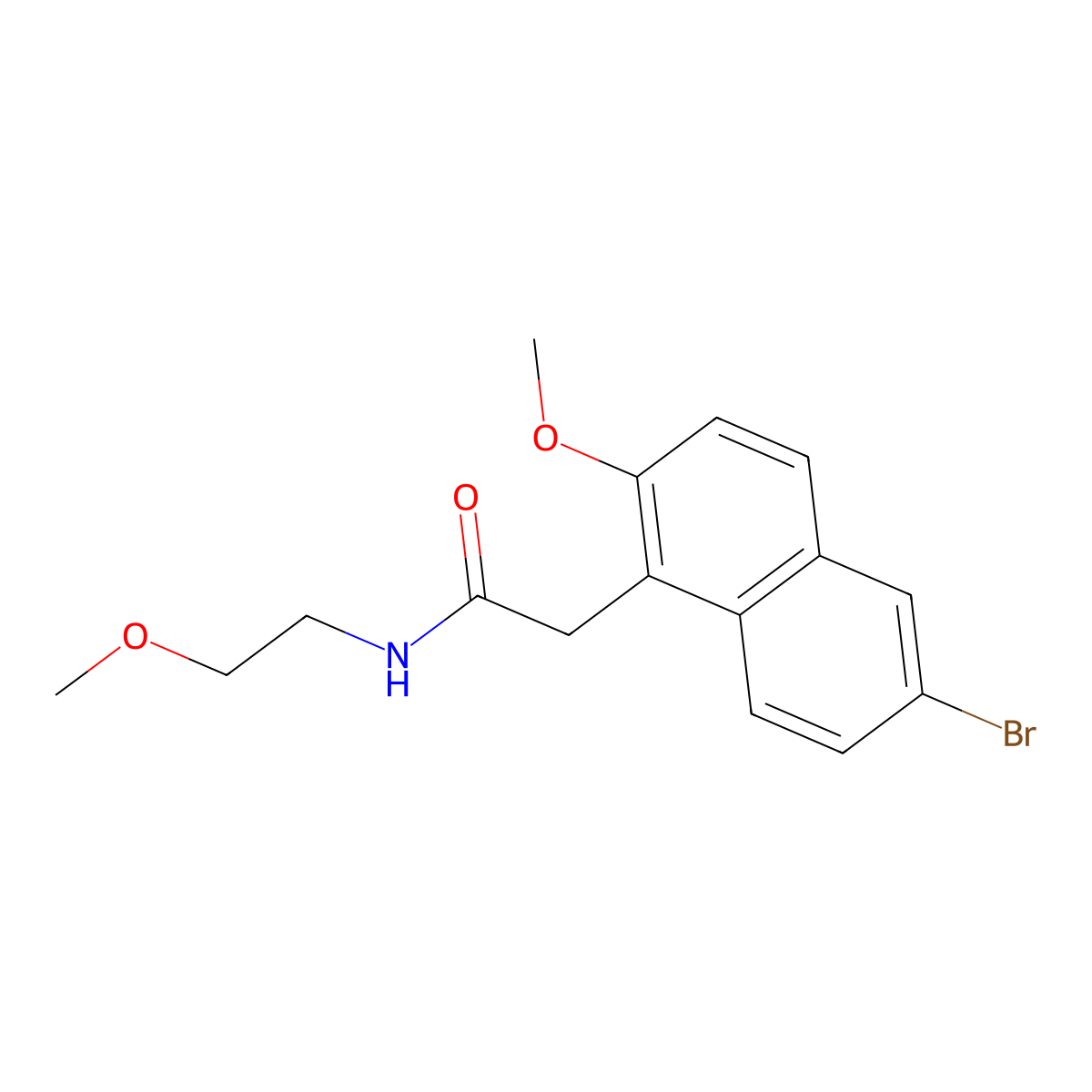 2-(6-bromo-2-methoxynaphthalen-1-yl)-N-(2-methoxyethyl)acetamide molecular structure, CAS 622820-24-0