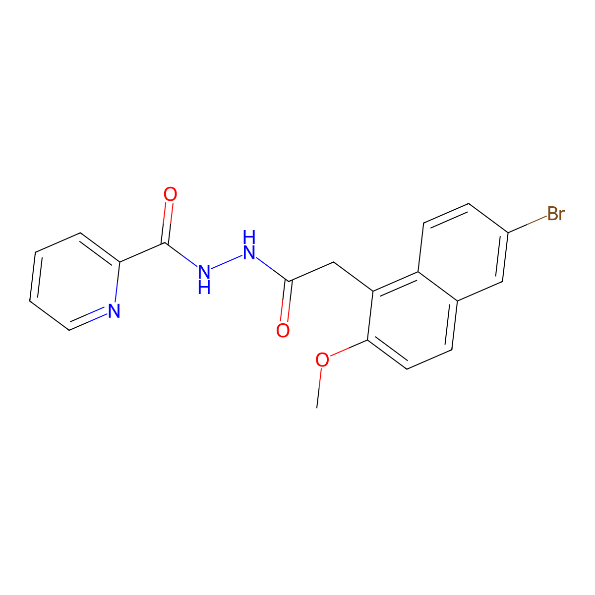 N'-[2-(6-bromo-2-methoxynaphthalen-1-yl)acetyl]pyridine-2-carbohydrazide molecular structure, CAS 622821-66-3