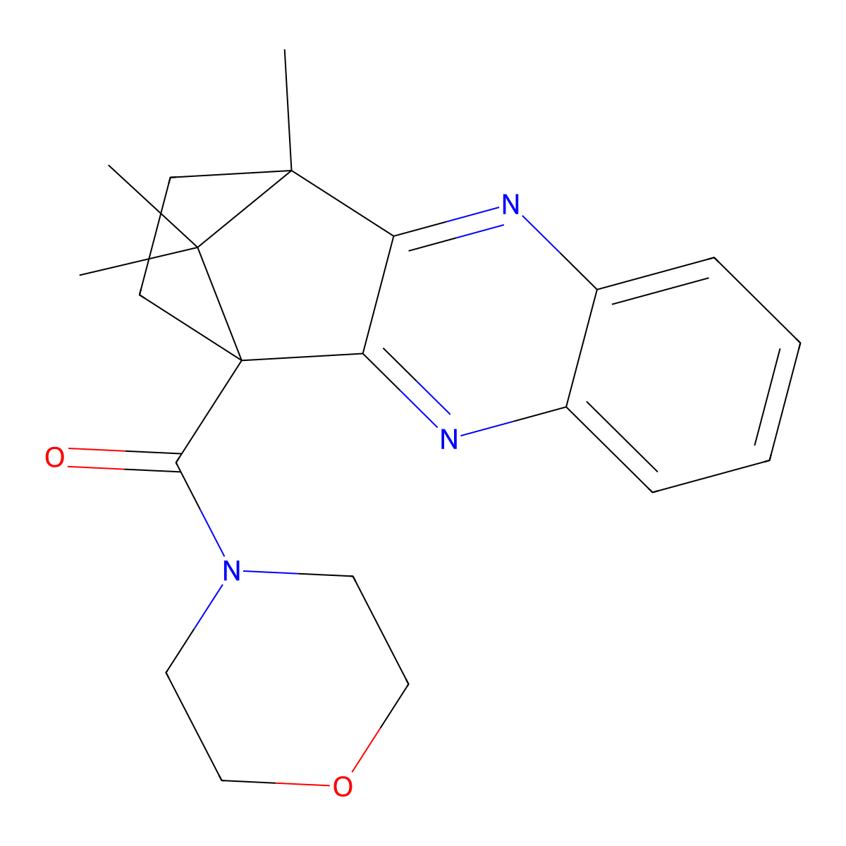 morpholin-4-yl(4,11,11-trimethyl-3,4-dihydro-1,4-methanophenazin-1(2H)-yl)methanone molecular structure, CAS 622824-14-0