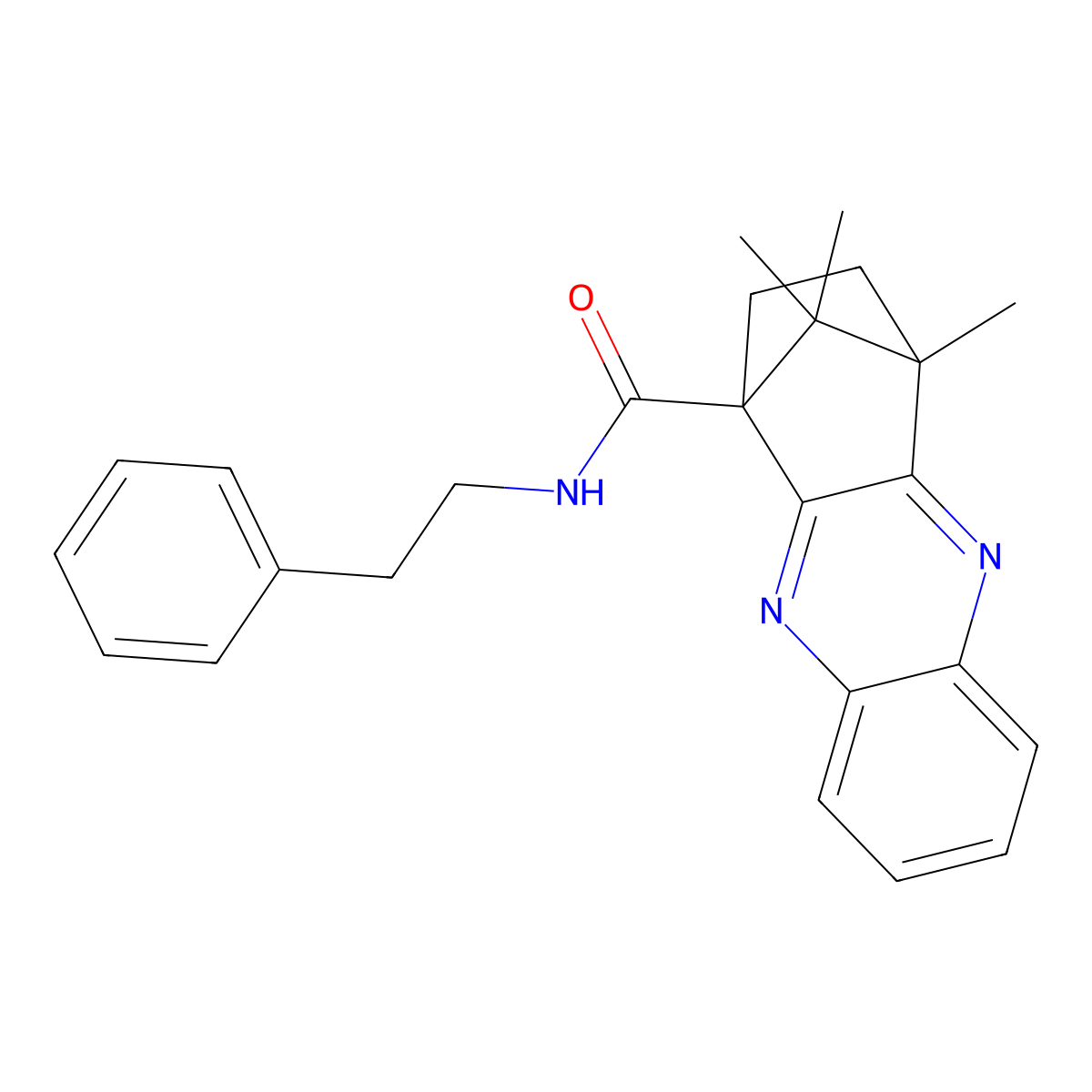 12,15,15-trimethyl-N-(2-phenylethyl)-3,10-diazatetracyclo[10.2.1.0^{2,11}.0^{4,9}]pentadeca-2(11),3,5,7,9-pentaene-1-carboxamide molecular structure, CAS 622824-22-0