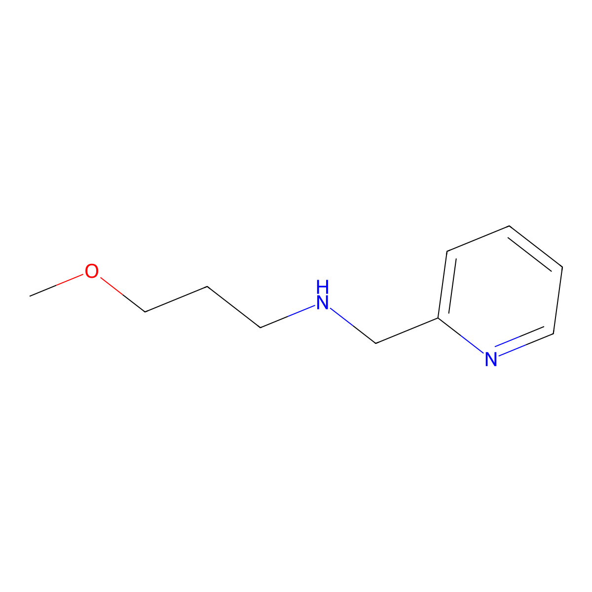 3-methoxy-N-(pyridin-2-ylmethyl)propan-1-amine molecular structure, CAS 622837-47-2