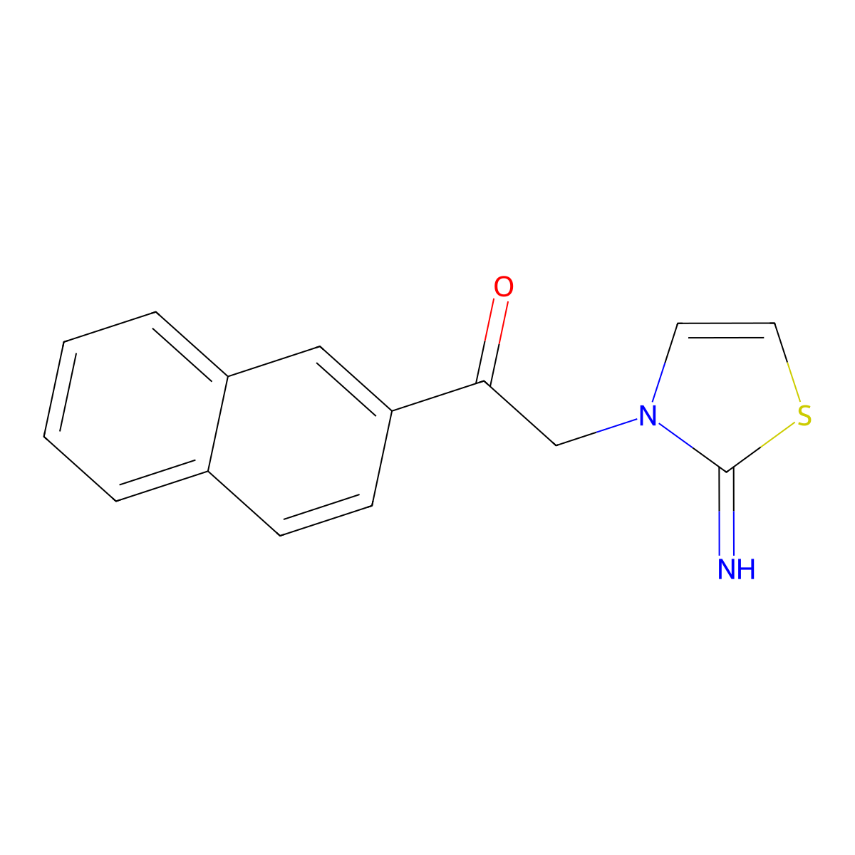 Ethanone, 2-(2-imino-3(2H)-thiazolyl)-1-(2-naphthalenyl)- molecular structure, CAS 62284-54-2