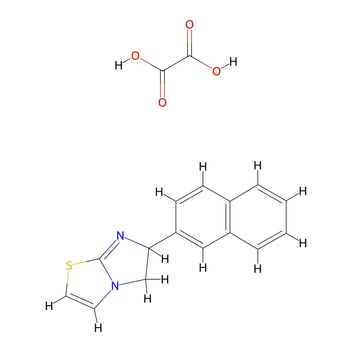 Imidazo[2,1-b]thiazole, 5,6-dihydro-6-(2-naphthalenyl)-, ethanedioate(1:1) molecular structure, CAS 62284-86-0